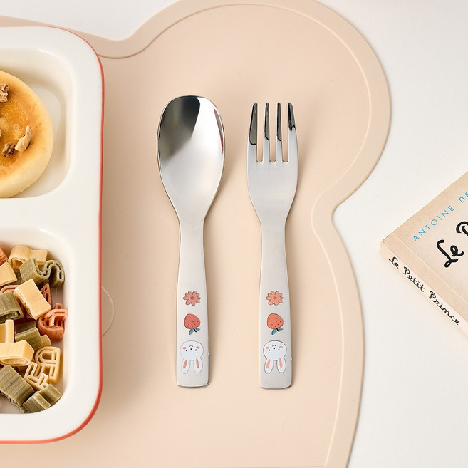 모던하우스 안전한 스텐304 숟가락 포크 세트, 1세트, 숟가락 + 포크, 해피스프링