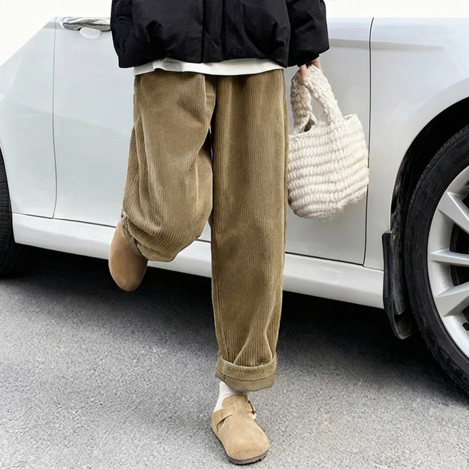 daysoy 羅紋休閒舒適孕婦長褲