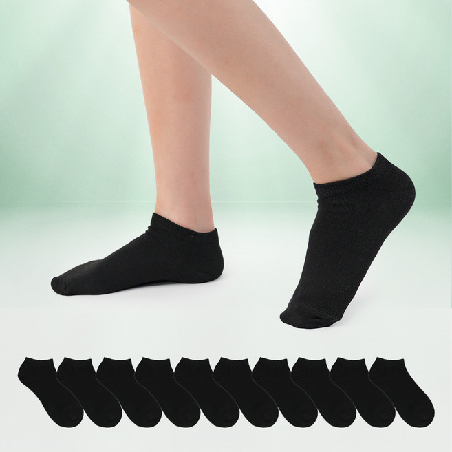 가나양말 여성용 일반 무지 발목 양말 10켤레 세트