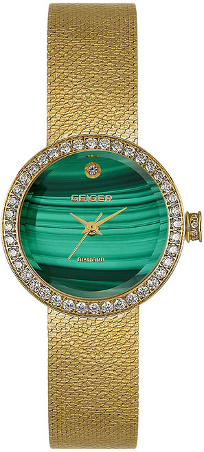 가이거 여성용 다이아 말라카이트 메쉬시계 GE1246GD