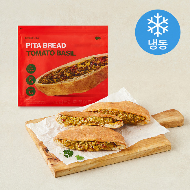 그로서리서울 피타브레드 토마토바질 (냉동), 120g, 1개, 4개입