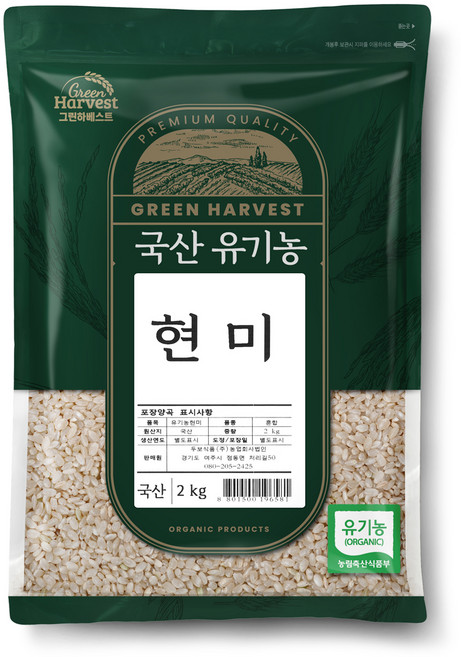 두보식품 국산 유기농 현미, 2kg, 1개
