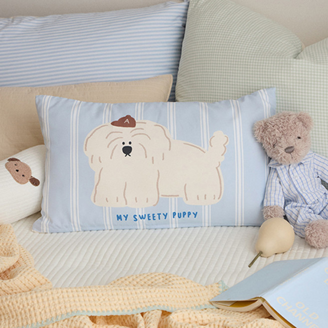 쉬즈홈 아동용 DTP 마이크로 베개 + 베개솜 세트, 스윗슈슈 블루