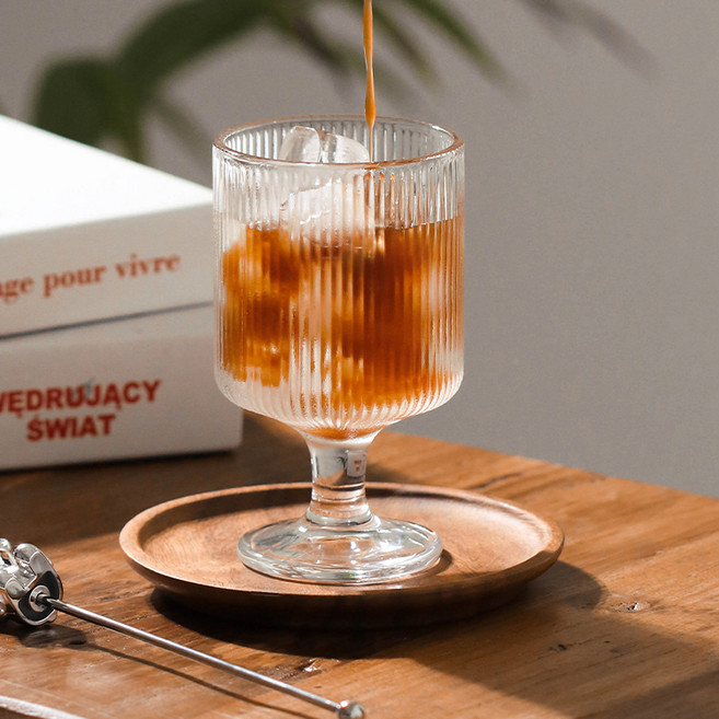 이우아여사 프라하 플리츠 고블렛잔, 230ml, 6개