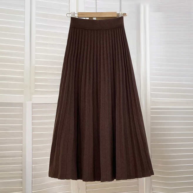 peilit 女款百褶線條針織鬆緊帶裙