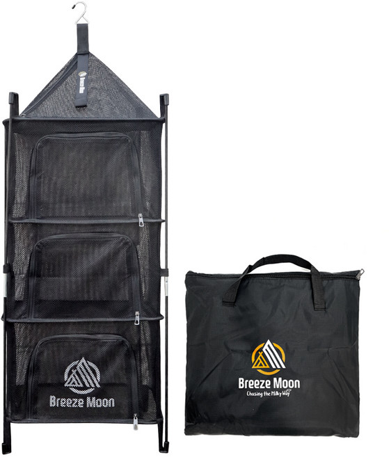 브리즈문 캠핑 식기건조망 자립형, 모던블랙, 4단, 1개