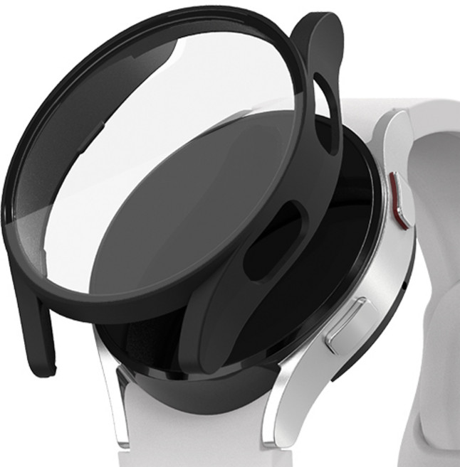 신지모루 풀커버 일체형 SF코팅 강화유리 액정보호 케이스, 블랙, 1개