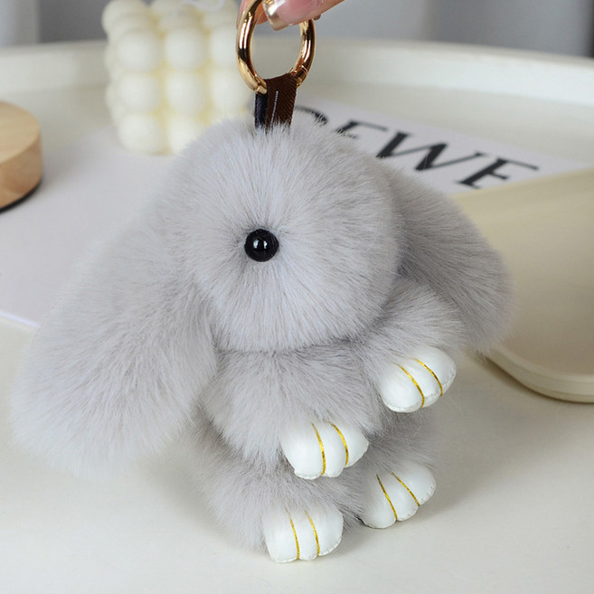 엘쏘 복실이 털복숭이 대왕큐티 레인보우 레빗 토끼인형 키링