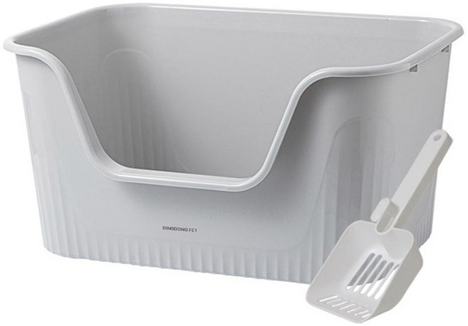 DING DONG PET 特大寵物籃貓砂盆 附貓砂鏟, 1個, 灰色