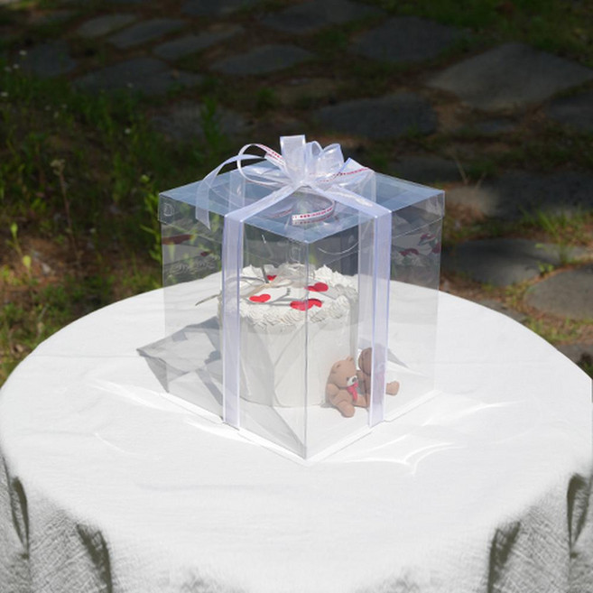 DesignPackage 蛋糕盒 1號 2層, 10組, 透明色