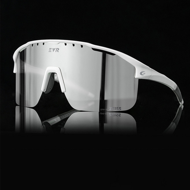 EVR 자이스 러닝 자전거 골프 등산 스포츠고글 CS2517, 화이트프레임실버렌즈, 1개