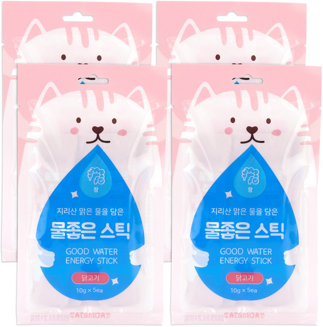 캣츠모리 고양이 물좋은 스틱 장케어 간식 5p, 닭고기, 50g, 4개