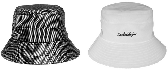 까스텔바작 여성용 골프 버킷햇 앵글 자수 + 심플 자수 세트, 블랙, 화이트, 1개