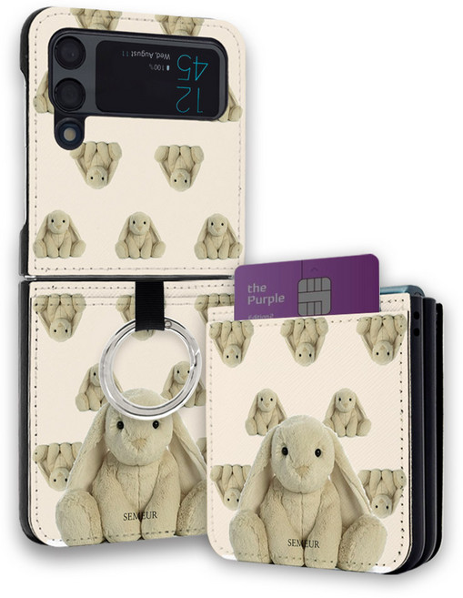 스메르 디자인 링 카드수납 가죽 휴대폰 케이스