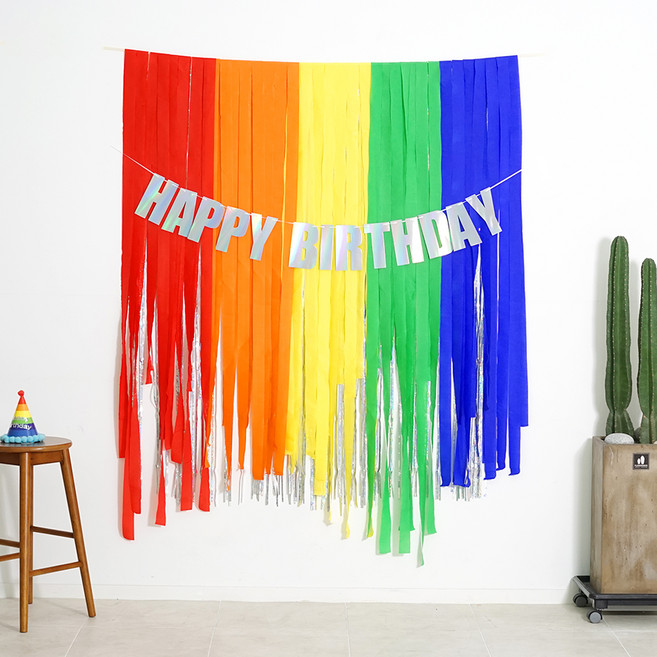 파티짱 스트리머 커튼 4종 세트 25m, 레인보우, 1세트