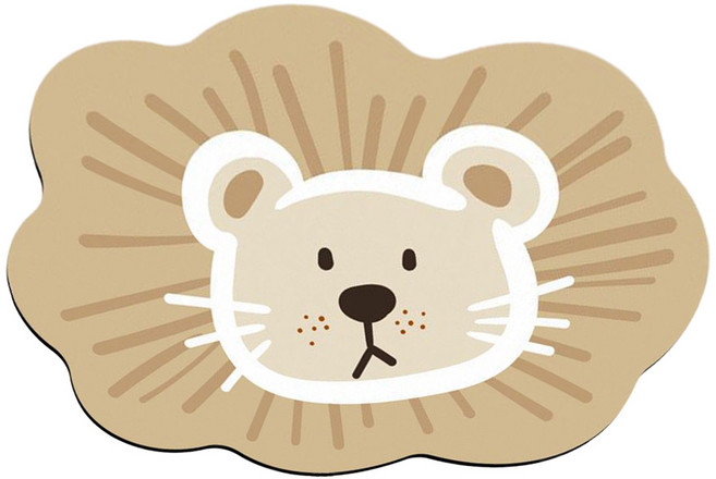 葉子小舖 珪藻泥地墊 卡通印花, 萌版獅子 棕色, 1個