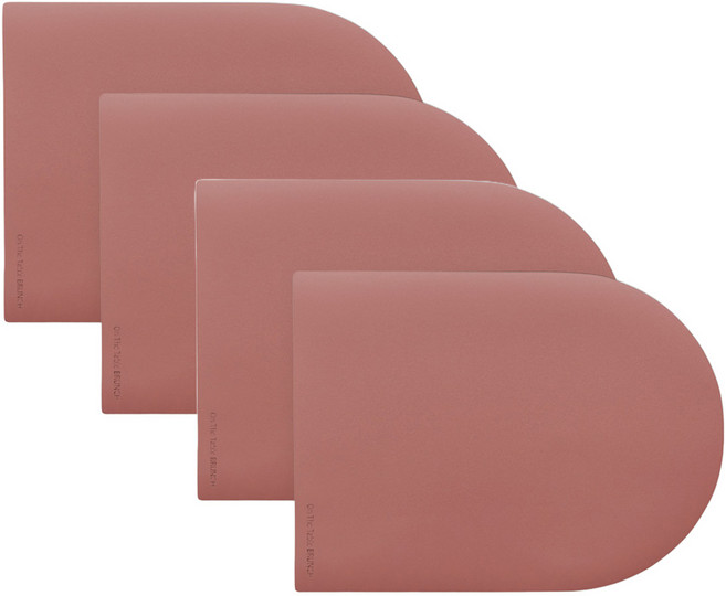 가죽 테이블 매트 브런치, 로즈 핑크, 35 x 26 cm, 4개