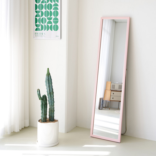 에이스홈 마카롱 사각 415 스탠드 전신거울, 핑크