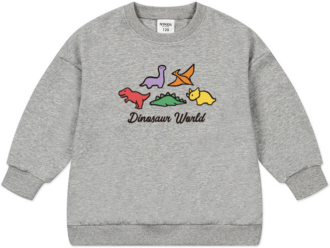 뉴욕꼬맹이 아동용 공룡월드 오버핏 맨투맨 티셔츠 W127