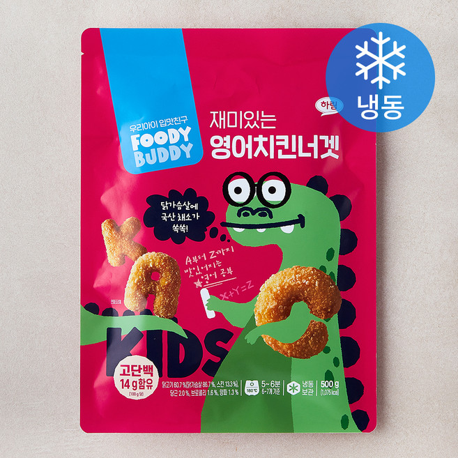 푸디버디 재미있는 영어치킨너겟 (냉동), 500g, 1개