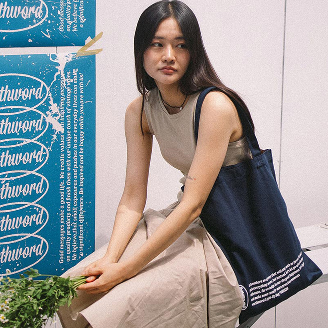 워스워드 남녀공용 가벼운 데일리 에코백