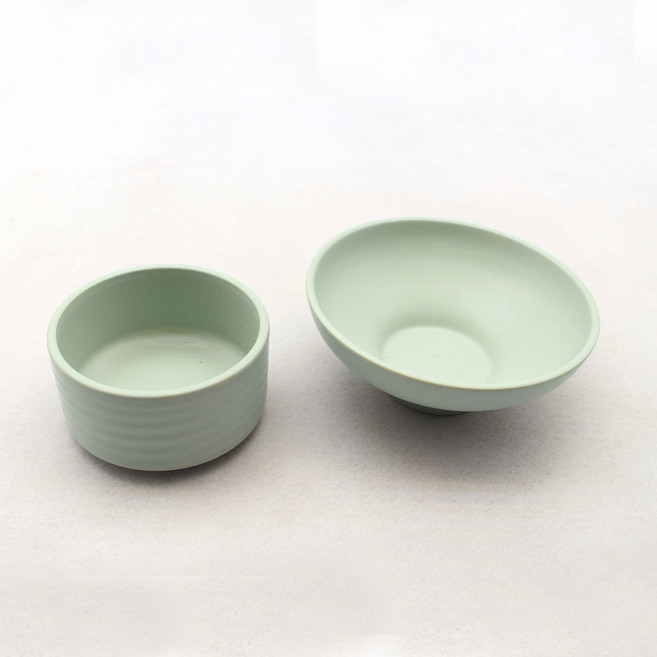 달소금 달콤 도자기 밥그릇 국그릇 공기대접 세트, 민트, 공기 + 대접, 1개