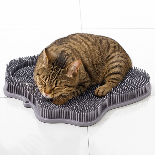 MAAH 고양이 흡착형 브러쉬 셀프 그루밍 패드, 1개, 웜그레이