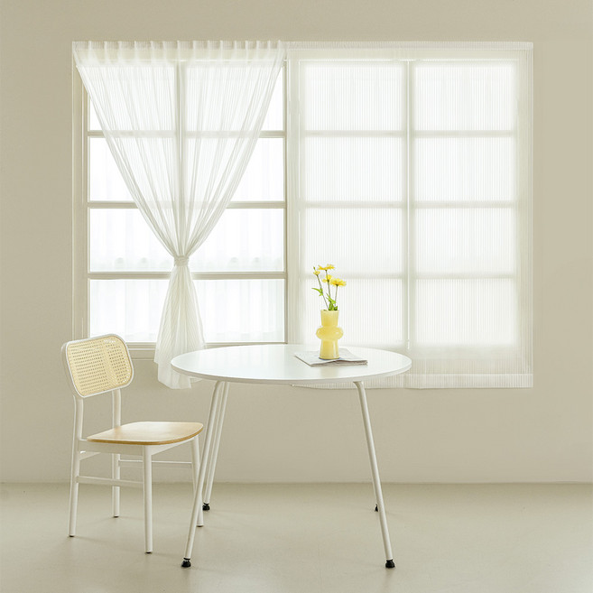 더자리 붙이는 버티컬 쉬폰 커튼 작은창 + 커튼끈 세트