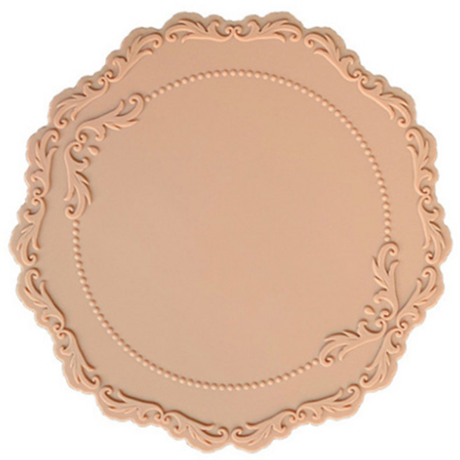 마켓감성 앤티크 고급 실리콘 테이블매트, 베이지, 스몰(23 x 23 x 0.5 cm), 1개