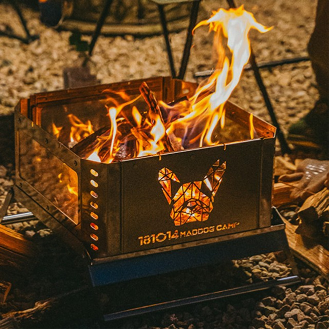 매드독 접이식 캠핑 화로대 + 내열유리 세트, 1개