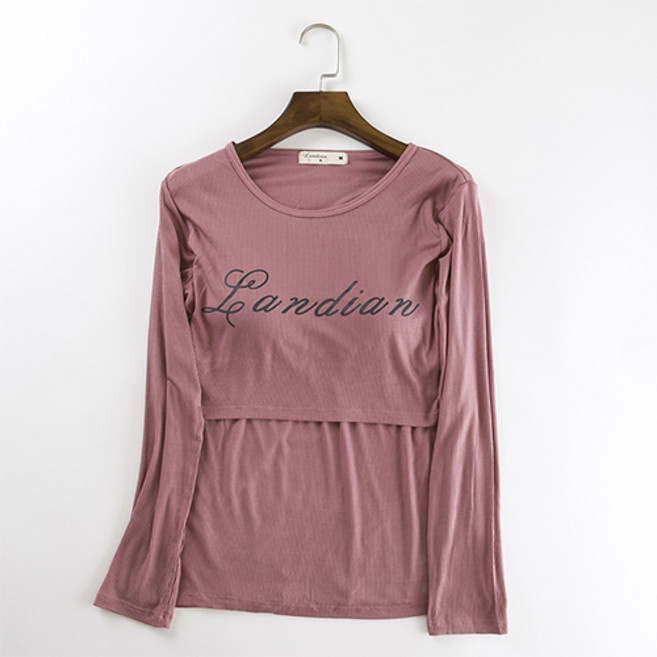 루나글램 레터링 임산부 수유 탑 티셔츠 CHS195