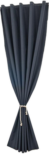 全遮光素面簡約魔鬼氈窗簾 附綁帶 + 魔鬼氈 款式隨機, 深藍色