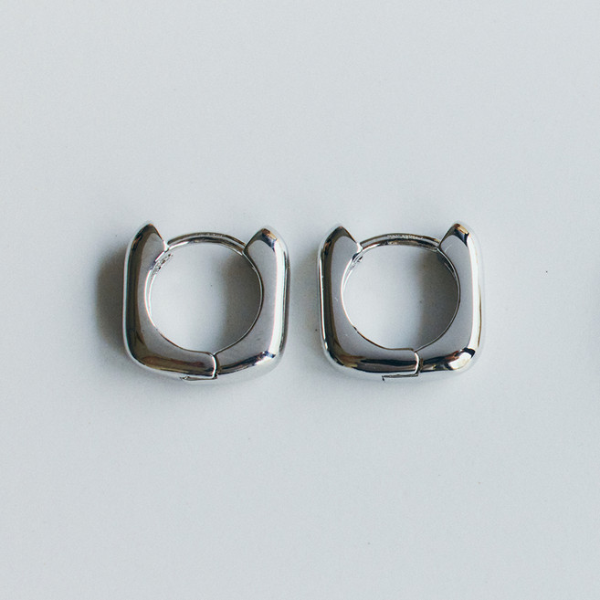 ENCLAIR 女款 18K包金 方形圈式耳環 12 x 12 mm
