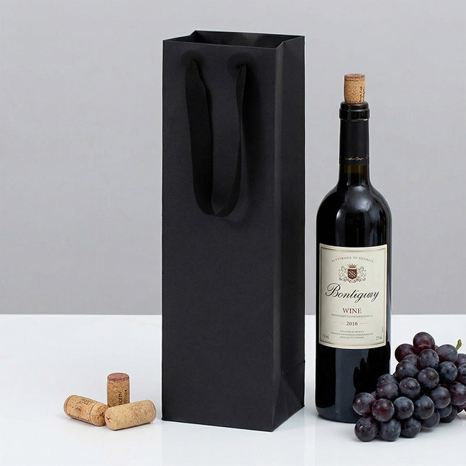 펜시픽 샴폐인 와인 쇼핑백, 10개, 블랙