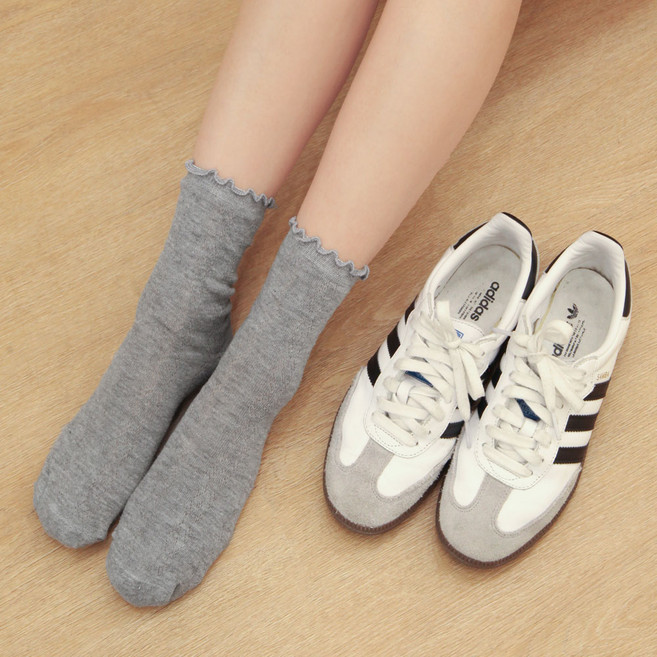 코지라벨 여성용 데일리 프릴 시스루 무압박 양말