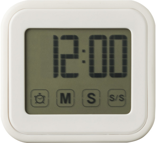 플라이토 디지털 타이머 흡착 방수시계, 화이트