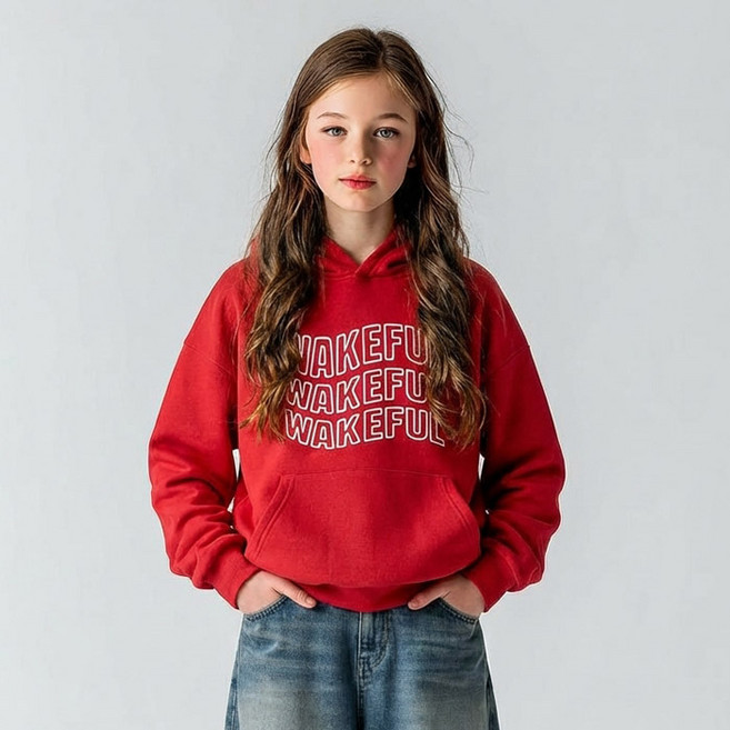 키즈레시피 봄가을 웨이브 후드 티셔츠