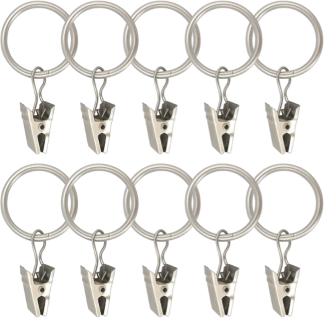 논슬립 커튼 집게 3.5cm, 실버, 10개