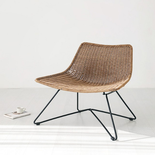 마켓비 알로타 안락의자 라탄 VS9210, 내추럴, 1개