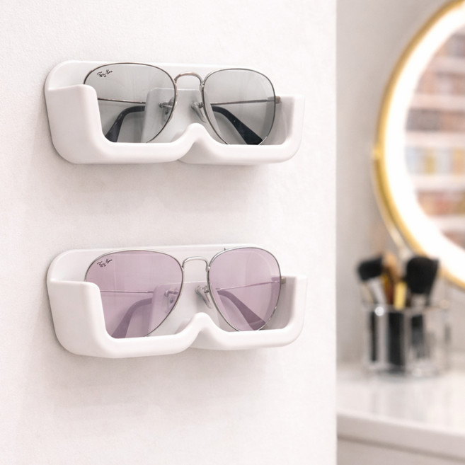 주앤지 접착식 공중부양 안경 선글라스 거치대, 화이트, 2개