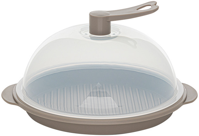 원형 플레이팅 접시 + 푸드커버 세트, 애쉬그레이, 1개