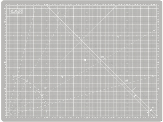 아날로그라이프 양면 셀프힐링 울트라 칼라 커팅매트, 그레이 + 핑크