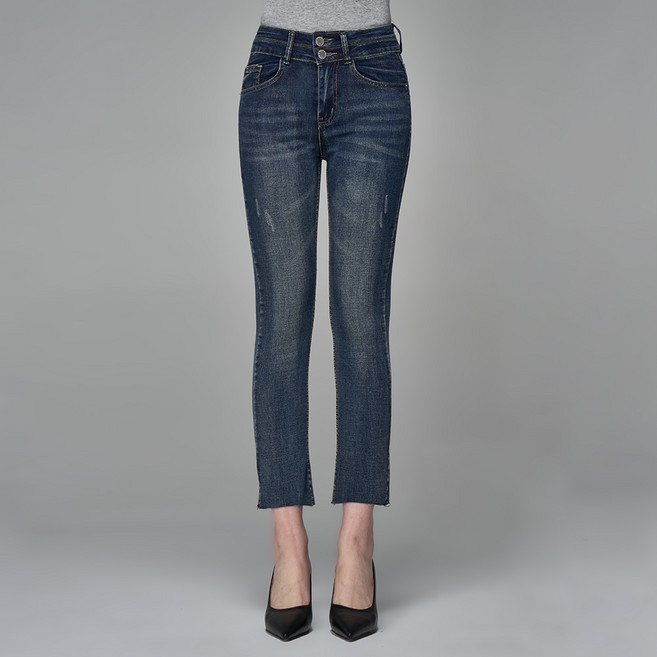 윈디윈디 여성용 인디고 키작녀 롱 세미 부츠컷 하이웨스트 청바지 D05K6_wj2826