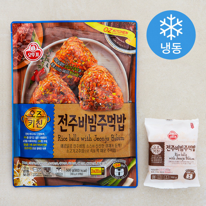오뚜기 오즈키친 전주비빔 주먹밥 5인분 (냉동), 500g, 1개