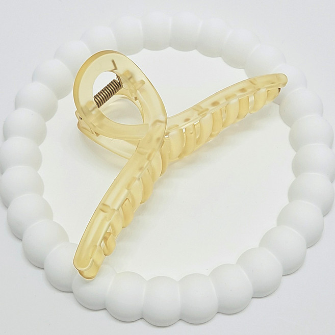 젤루나 무광 투명 아이스 꼬임 컬러 헤어 올림머리 집게핀 LH-08