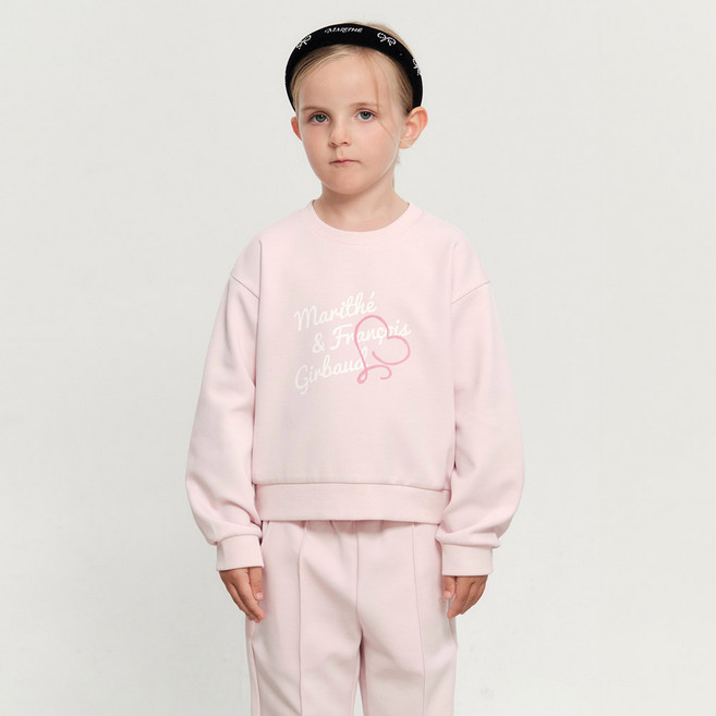 MaritheFrancoisGirbaud 兒童 W HAND WRITING LOGO CROP SWEATSHIRT