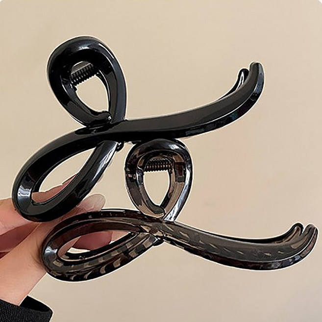 모듀니크 여성용 웨이브 리본 헤어 집게핀 2종 세트