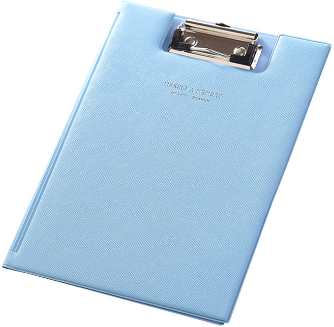 동아피엠에스 가죽 커버 클립보드 A4, 스카이, 1개