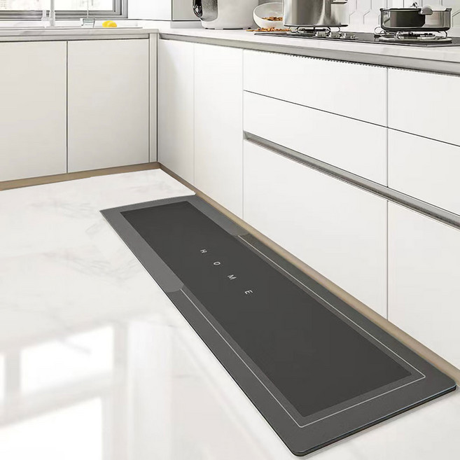 존글로벌 DND 주방 규조토 발매트, 사각 차콜, 1개