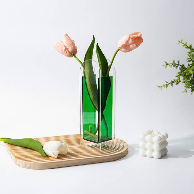 조인메이드 아크릴 꽃병 센터피스 화병, 하프 그린
